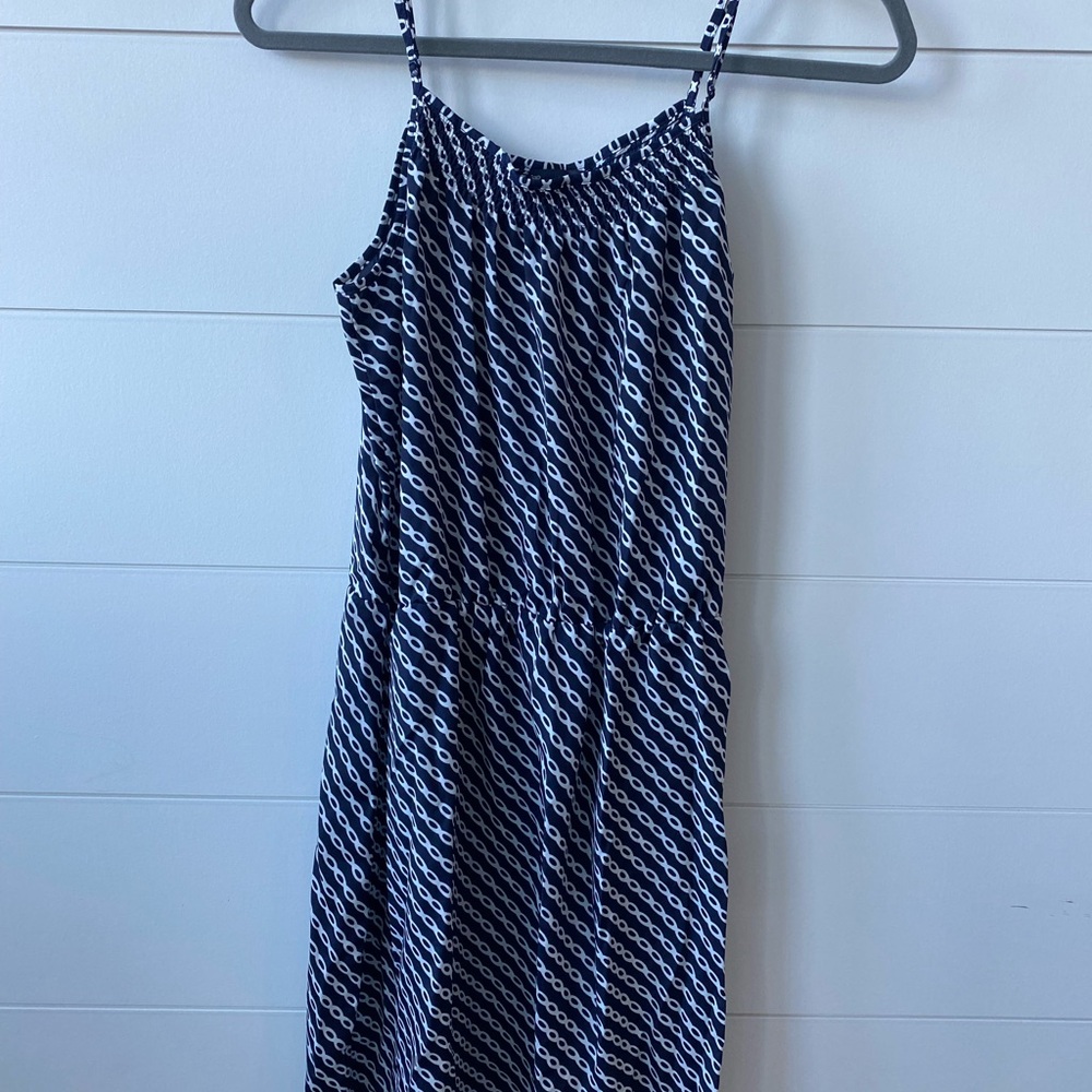 GAP Navy and White Midi Dress